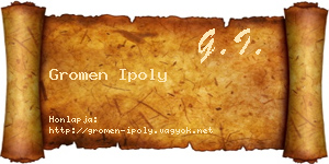 Gromen Ipoly névjegykártya
